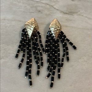 Zara black and gold fancy earrings